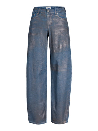 Jjxx jeans effetto laminato gamba larga lavaggio blu