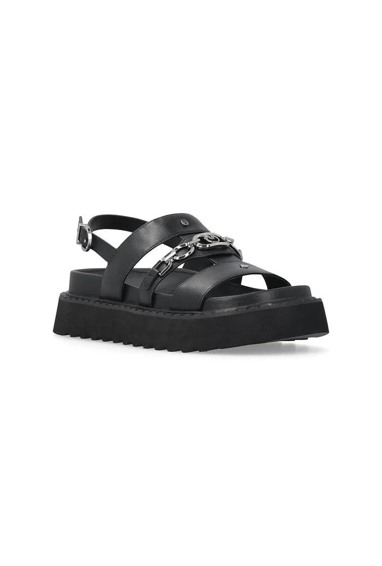 Pinko sandali Kate con fascette in pelle nero