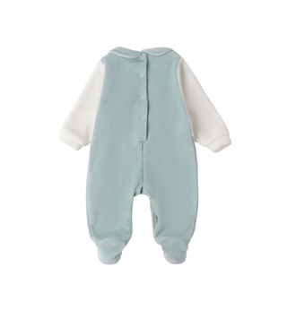 iDo tutina neonata in ciniglia con rouches panna celeste 4F188 4221 iDO