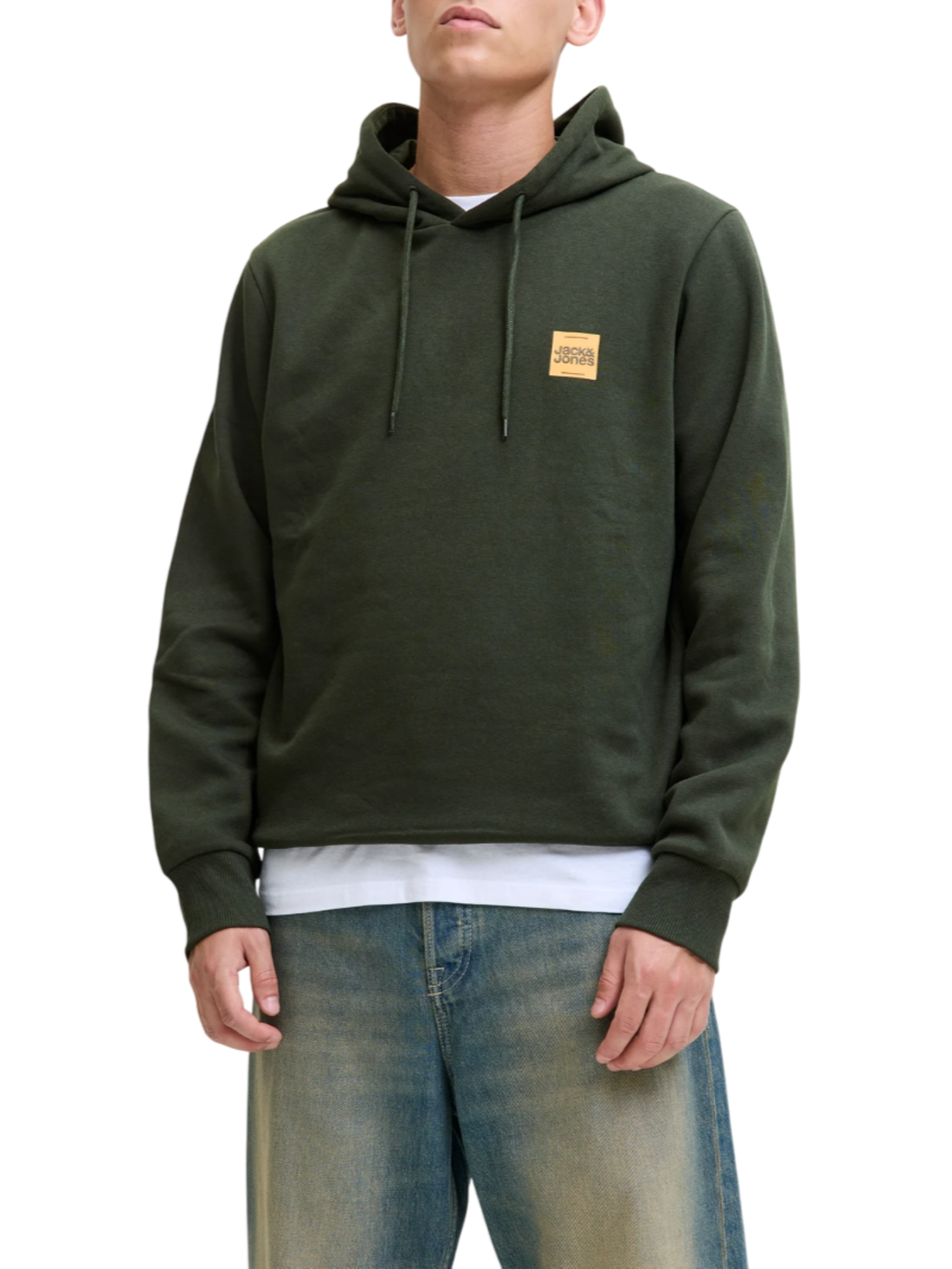 Jack&Jones felpa uomo con cappuccio verde