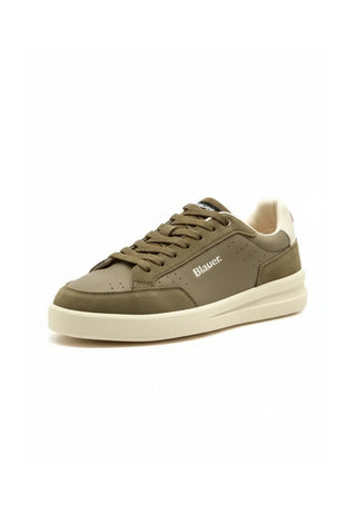 Blauer sneakers uomo Kyoto in pelle e suede verde militare