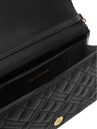 Love Moschino borsa a tracolla in ecopelle trapuntata nero oro JC4079PP0N-LA0 000 MOSCHINO LOVE