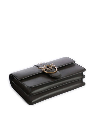 Pinko borsa a tracolla Love One Classic in pelle verde fango oro