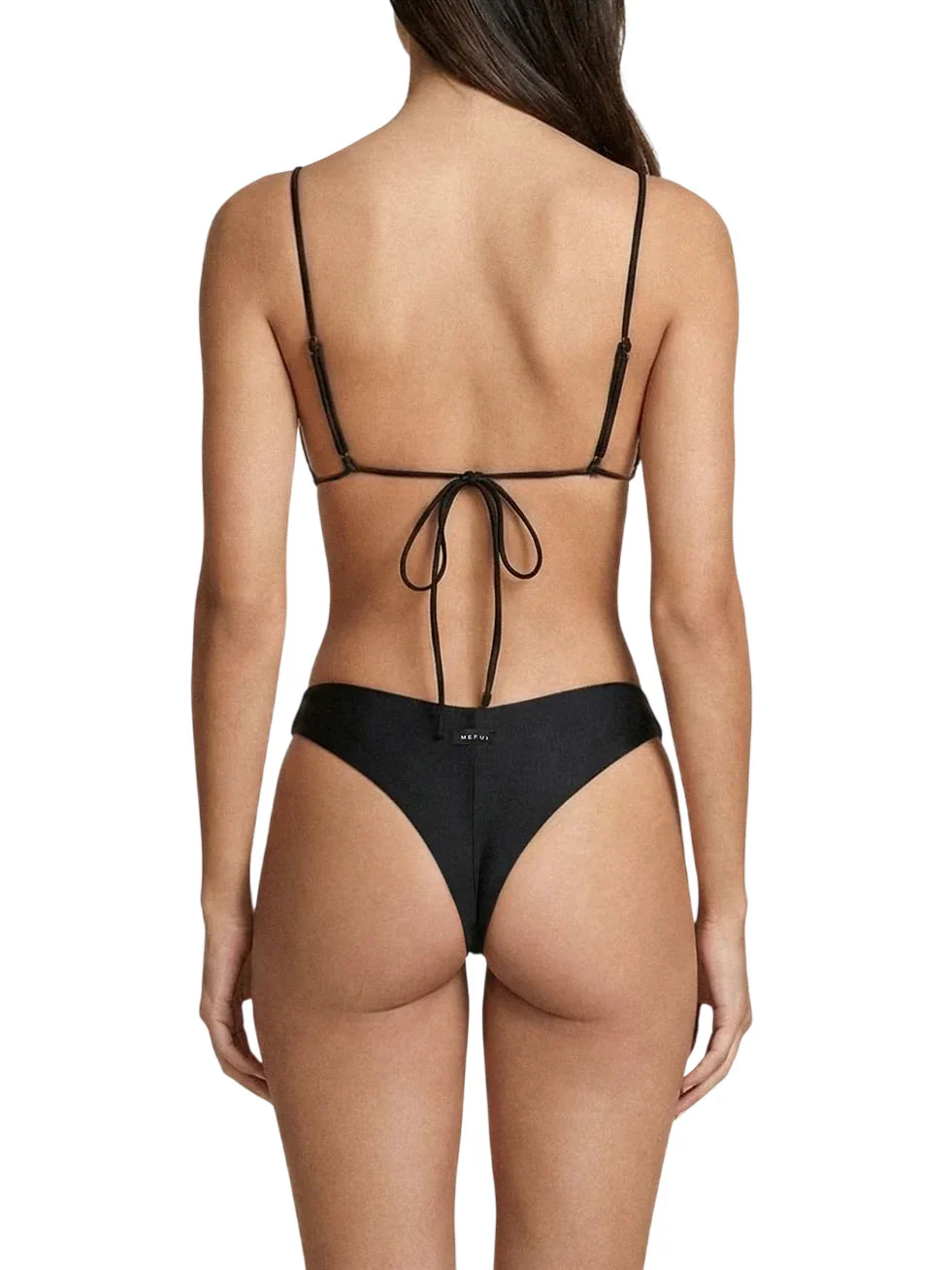 Me Fui bikini triangolo e slip a V con applicazioni gioiello nero
