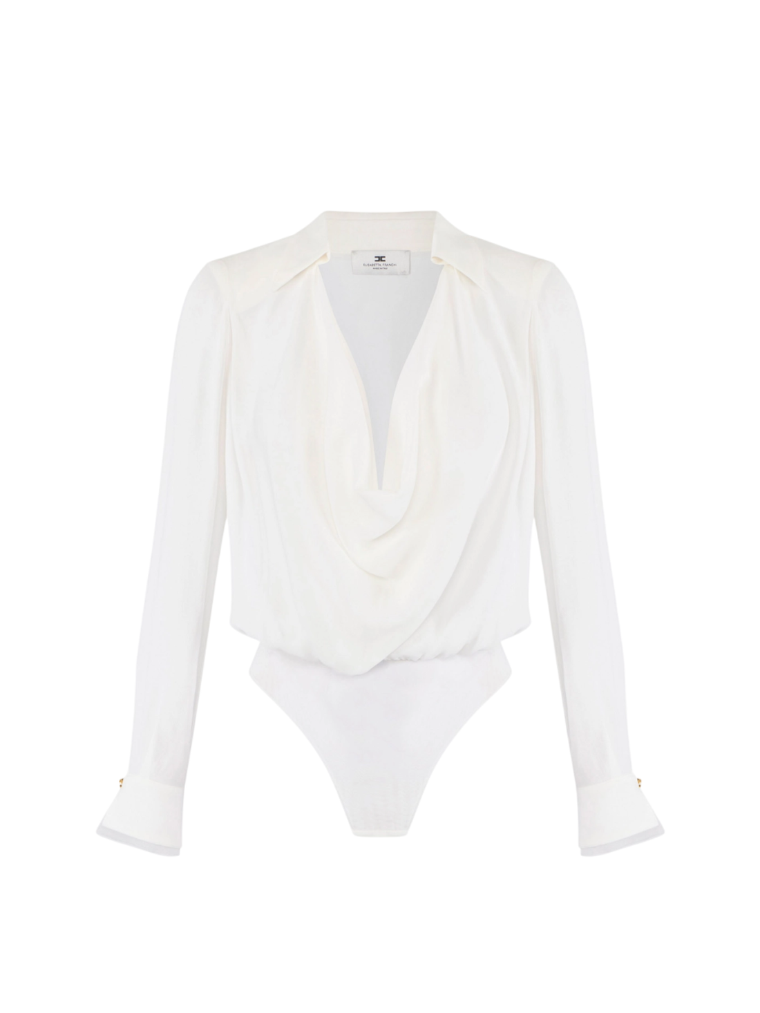 Elisabetta Franchi camicia body in georgette avorio
