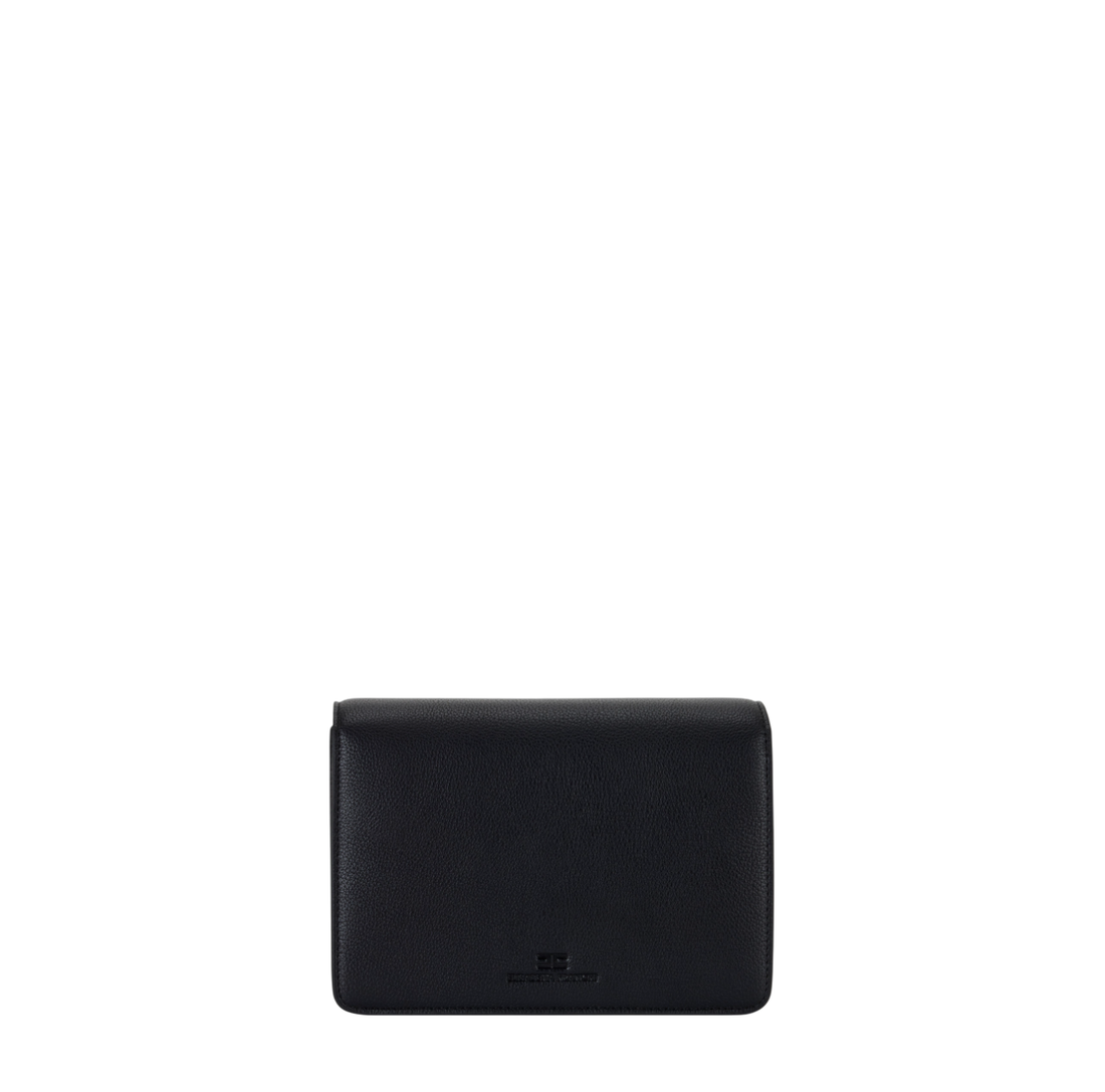 Elisabetta Franchi borsa a tracolla in ecopelle martellata nero