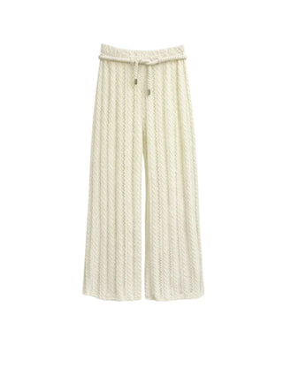 Disclaimer pantaloni palazzo crochet bambina panna