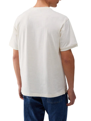Liu Jo T-shirt uomo in lino e jersey color crema