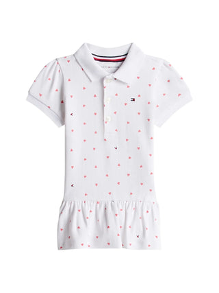 Tommy Hilfiger abito neonata in fantasia a cuoricini bianco