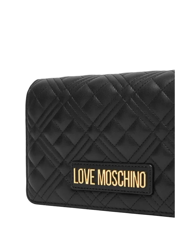 Love Moschino borsa a tracolla in ecopelle trapuntata nero oro