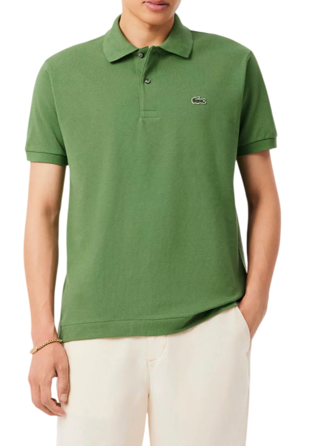 Lacoste polo manica corta 12.12 in piquè verde prato
