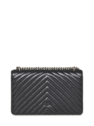 Pinko borsa Love Bag One Classic in pelle chevron nero argento 100941-A0GK Z99O PINKO 