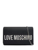 Love Moschino borsa a tracolla con placca logo nero argento