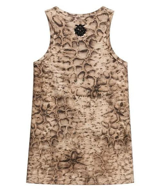 Pinko canotta Belfiore in fantasia pitonata beige nero