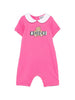 Moschino pagliaccetto neonata manica corta fucsia