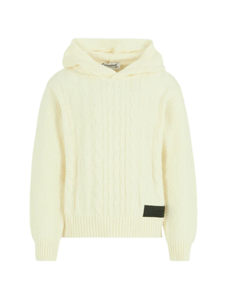 Dondup maglia bambino misto lana con cappuccio panna DMMA031CFL011 0000 DONDUP 