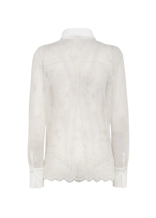 Blugirl camicia in pizzo manica lunga bianco