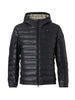 Blauer giubbino imbottitto uomo con cappuccio Charles nero