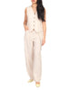 Vicolo completo donna gilet e pantaloni misto lino burro
