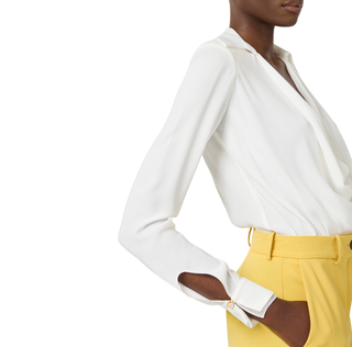 Elisabetta Franchi camicia body in georgette avorio