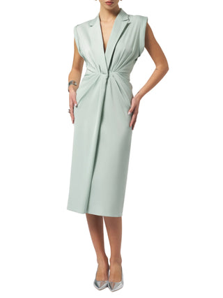 Silence abito midi Eveline satin verde acqua