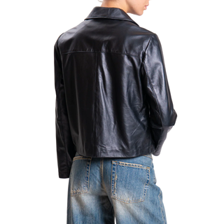 Vicolo giacca in pelle donna con tasche nero TF0327 NERO VICOLO 
