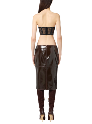 Elisabetta Franchi top crop in pizzo floreale nero RG00257E2 110 ELISABETTA FRANCHI