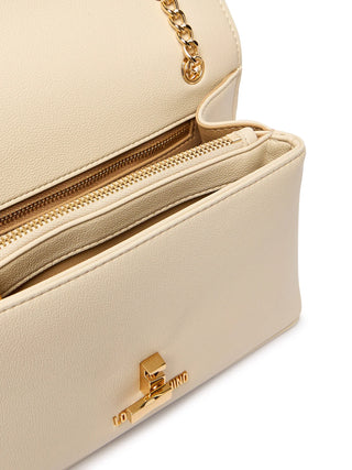 Love Moschino borsa a spalla in ecopelle martellata beige chiaro