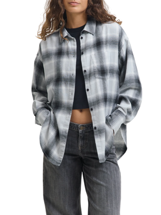 Jjxx camicia manica lunga in flanella check grigio 12265314 BLACK-CHECK JJXX 