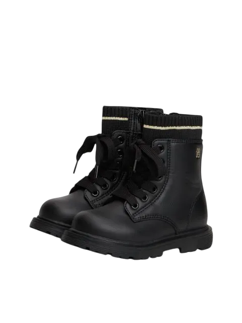 Tommy Hilfiger stivaletti anfibi bambina in ecopelle nero