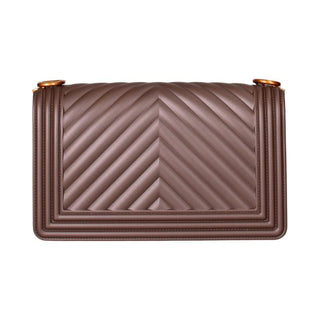 Marc Ellis borsa Flat M in gomma trapuntata marrone oro FLAT M 25 COCOA-RAME MARC ELLIS 