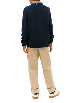 Tommy Hilfiger maglia bambino con logo jacquard blu