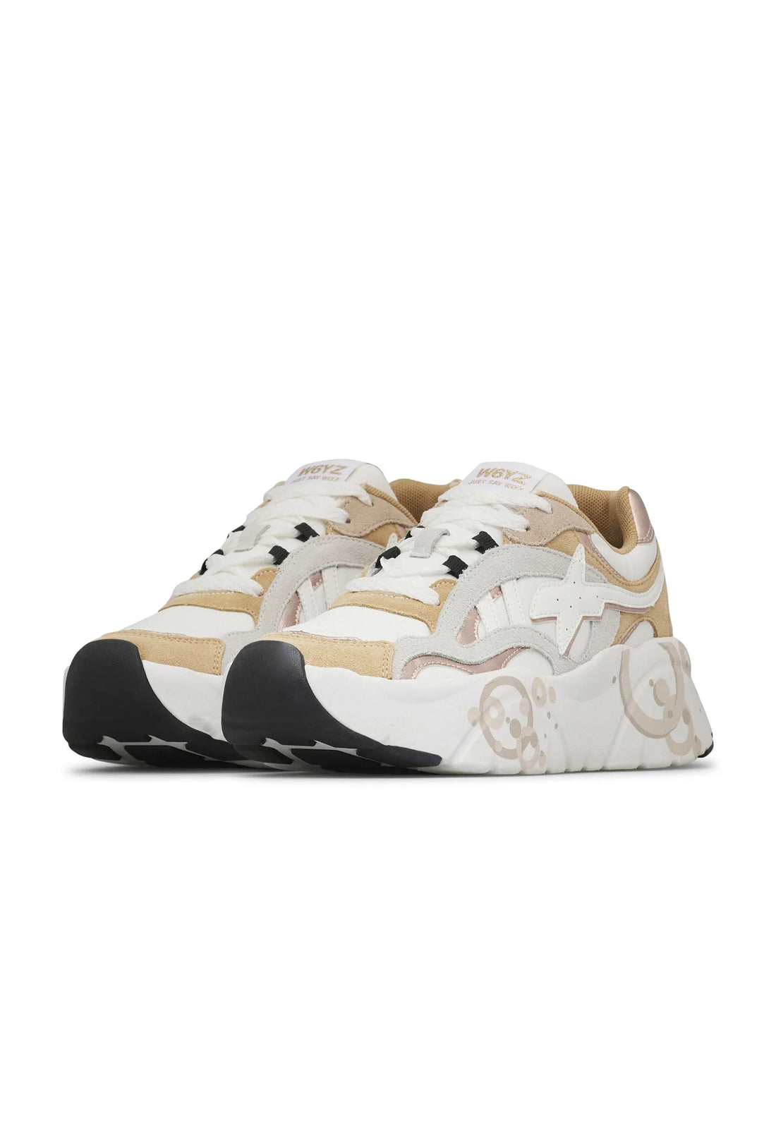 W6yz sneakers donna Ida in suede e tessuto tecnico panna beige