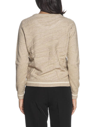 Yez Zee maglia donna in lurex beige M011-BI00 0212 YES-ZEE