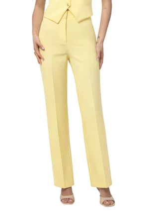 Silence pantaloni gamba slim donna giallo
