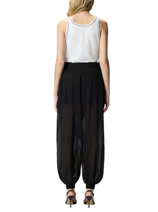 Pinko canotta Bitetto a costine con logo ricamato bianco