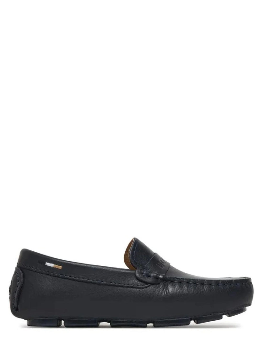 Boss mocassini bambino in pelle blu