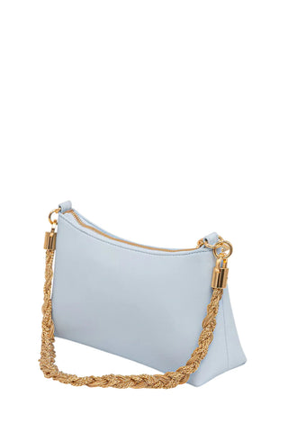 Love Moschino borsa in ecopelle con manico gioiello celeste