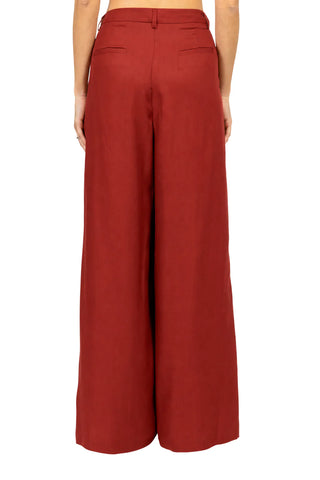 Vicolo pantaloni gamba larga con pinces ruggine TAB1631 TERRACOTTA VICOLO
