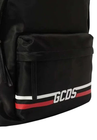 GCDS zaino bambino in nylon con logo nero