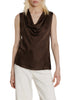 Relish blusa smanicata Wolfy in raso marrone