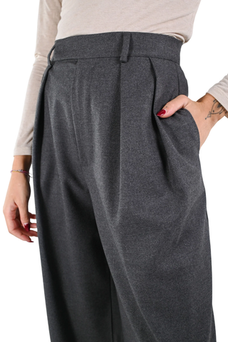 Vicolo pantaloni palazzo con pinces grigio TF1910 GRIGIO VICOLO