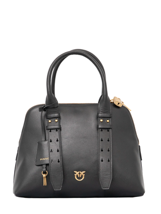 Pinko borsa Bowling Bag Medium in pelle nero 105906-A0QO Z99Q PINKO 
