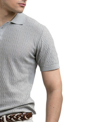 Yes Zee polo uomo in maglia trama chevron verde salvia
