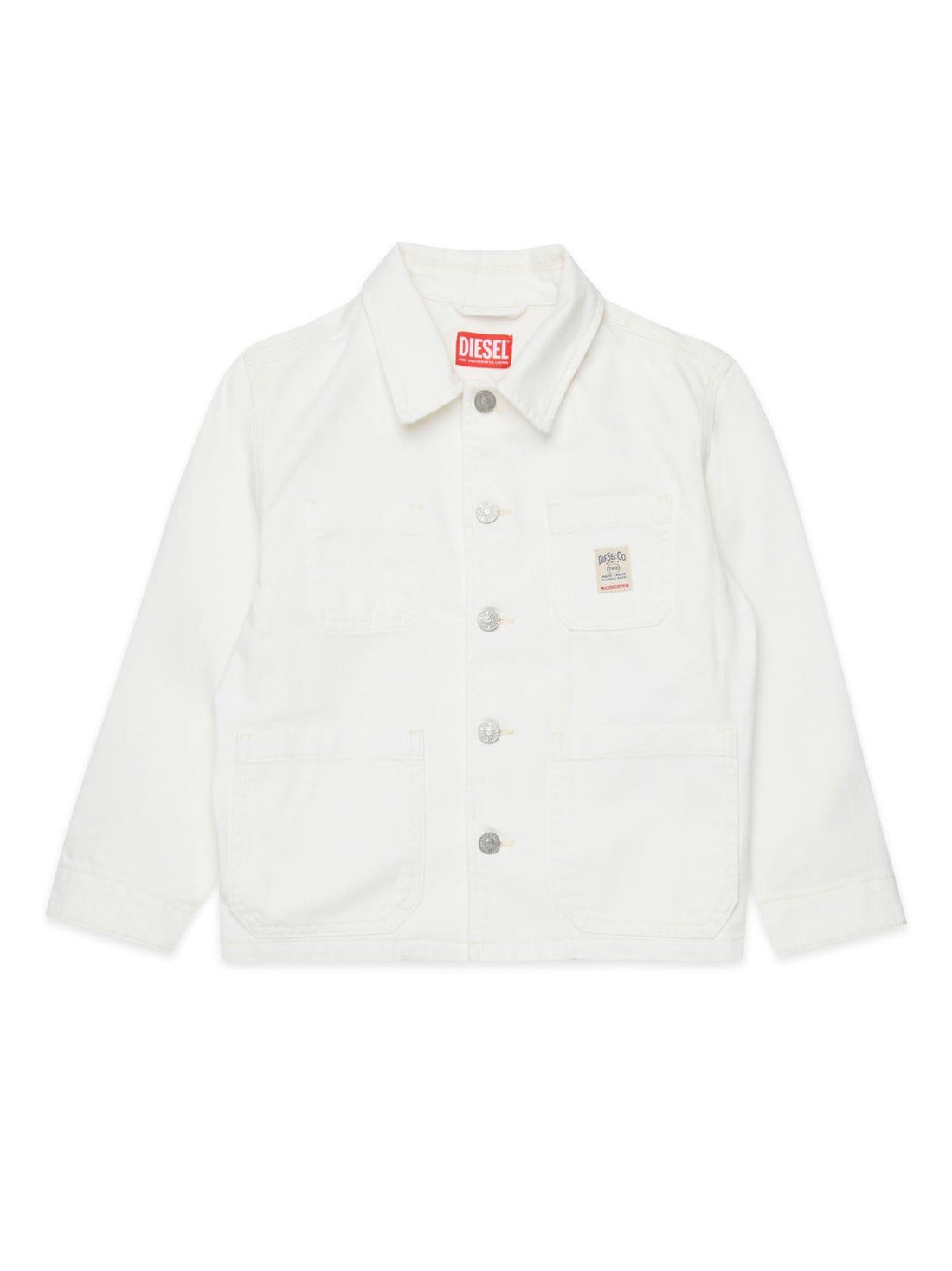 Diesel giubbino unisex in denim bianco