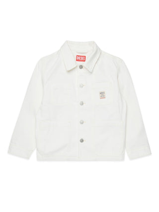 Diesel giubbino unisex in denim bianco