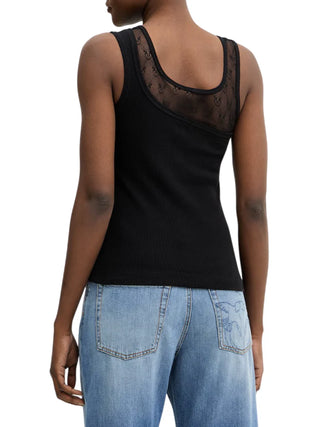 Pinko canotta a costine con pizzo Cupboard nero