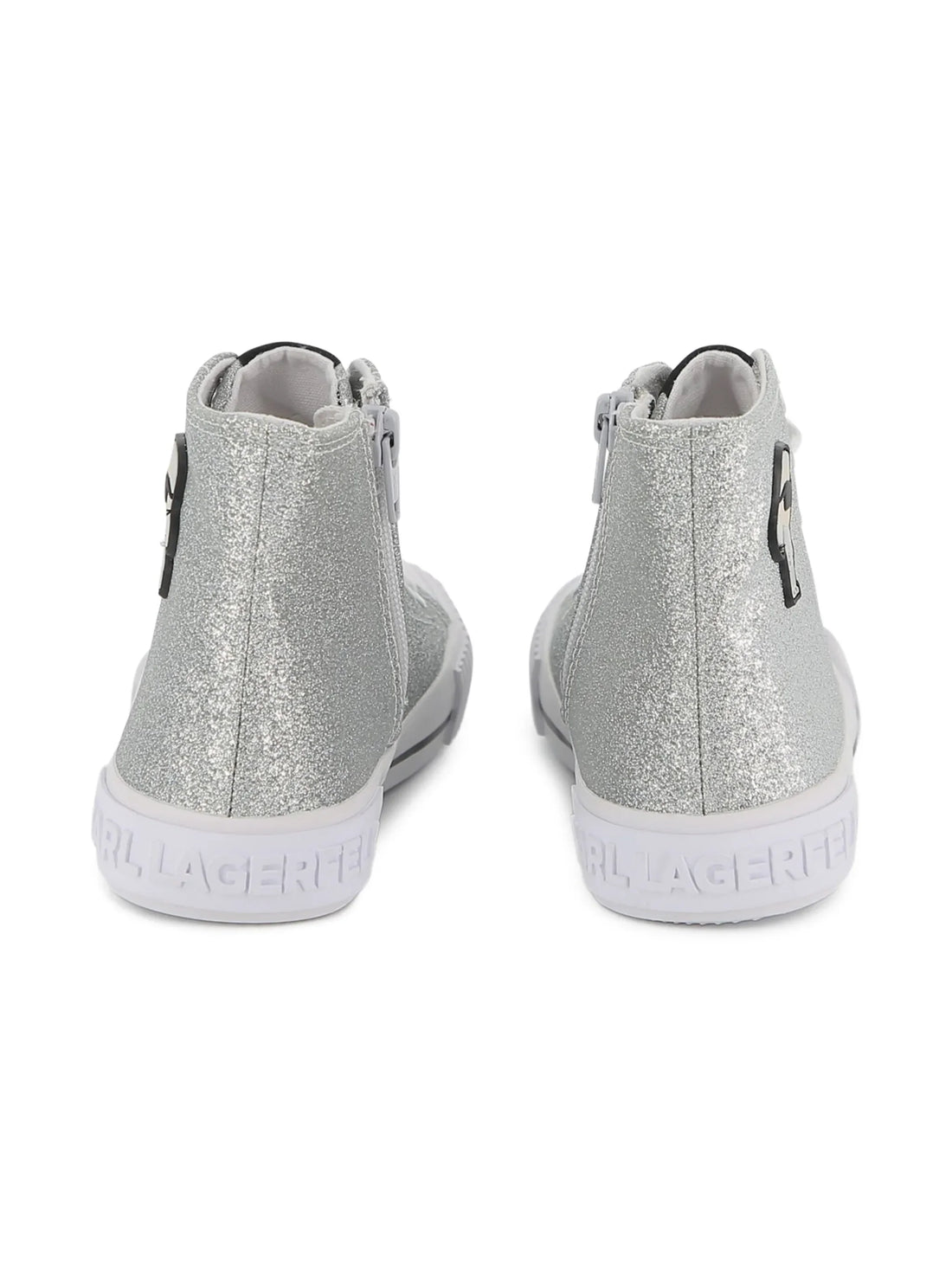 Karl Lagerfeld sneakers in tela glitterata bambina argento