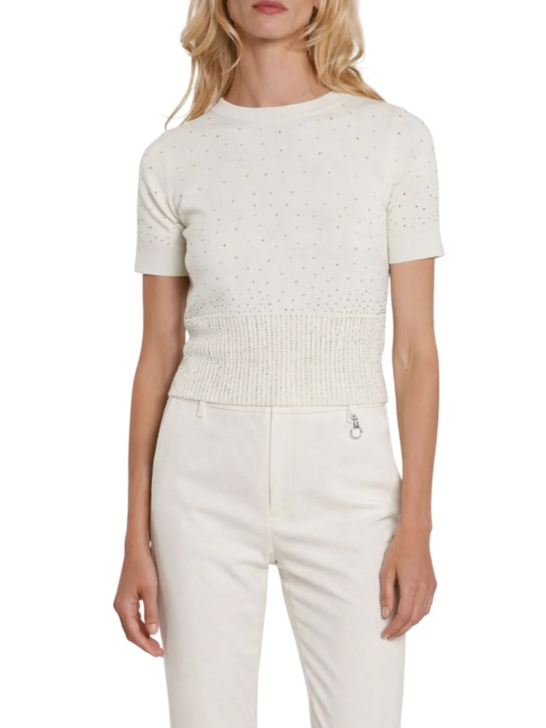 Relish maglia donna Blunt con strass panna