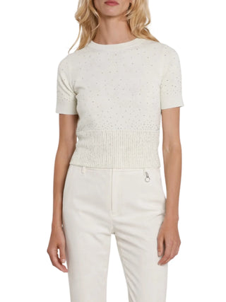 Relish maglia donna Blunt con strass panna